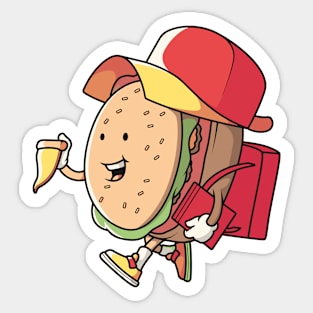 Happy Hamburger Schoolboy Sticker